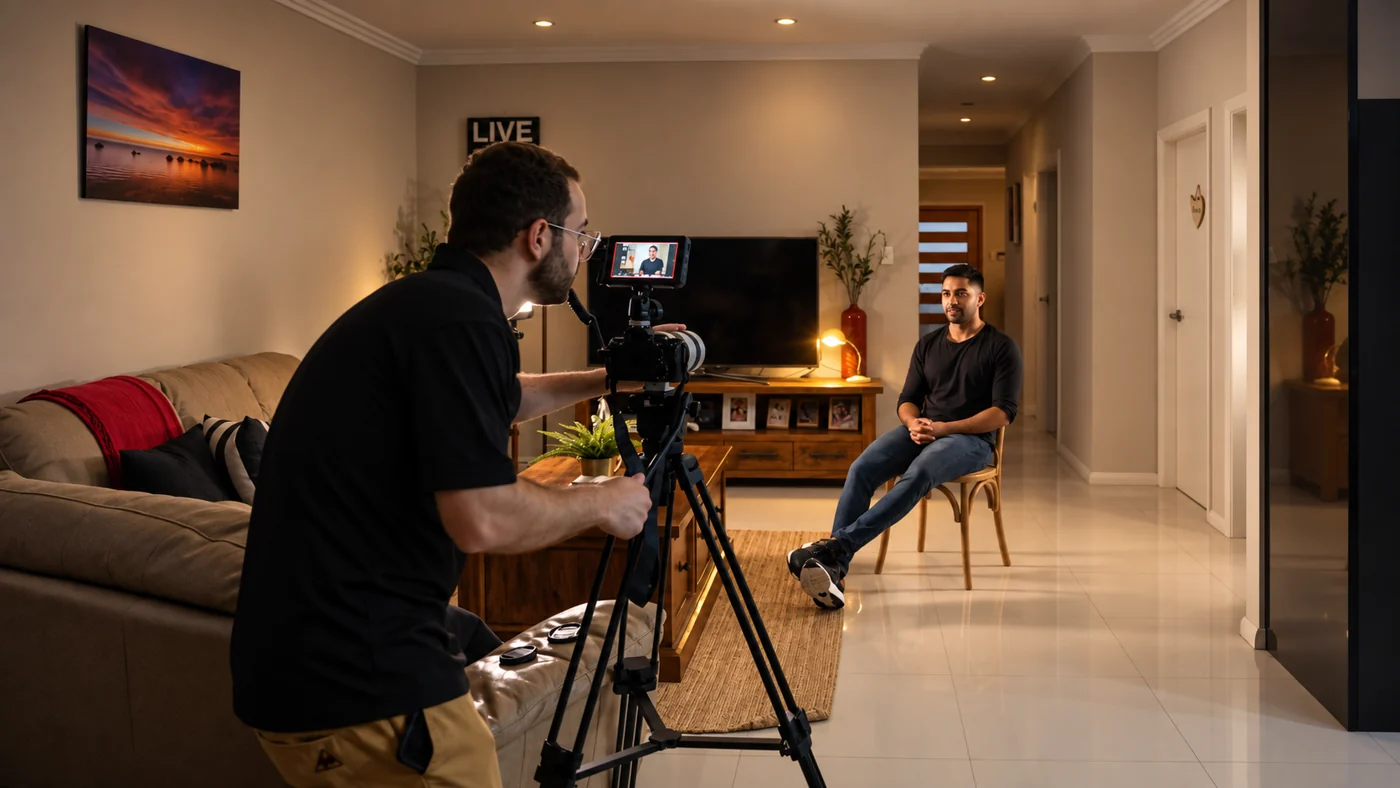 A relaxed Life Portrait Films interview at home
